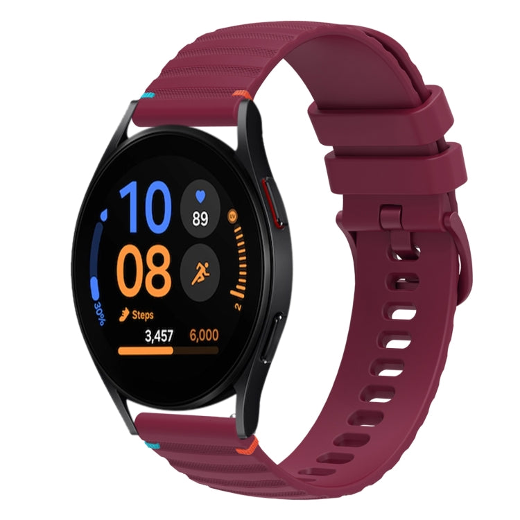 波浪點綴縫線20mm矽膠錶帶，適用於Samsung Galaxy Watch FE 40mm，Samsung Galaxy Watch 7 40 / 44mm，Samsung Galaxy Watch 6 Classic 43 / 47mm，Samsung Galaxy Watch 6 40 / 44mm