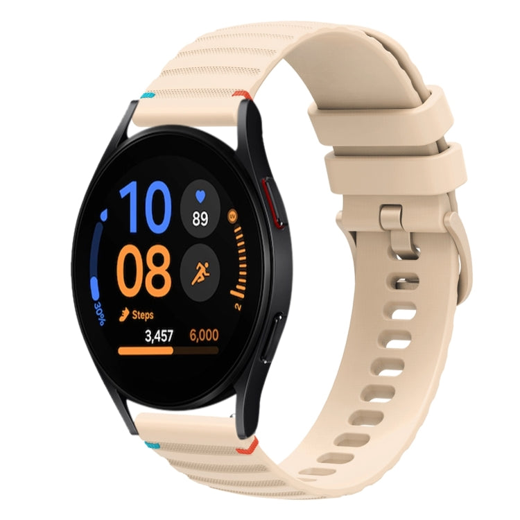 波浪點綴縫線20mm矽膠錶帶，適用於Samsung Galaxy Watch FE 40mm，Samsung Galaxy Watch 7 40 / 44mm，Samsung Galaxy Watch 6 Classic 43 / 47mm，Samsung Galaxy Watch 6 40 / 44mm
