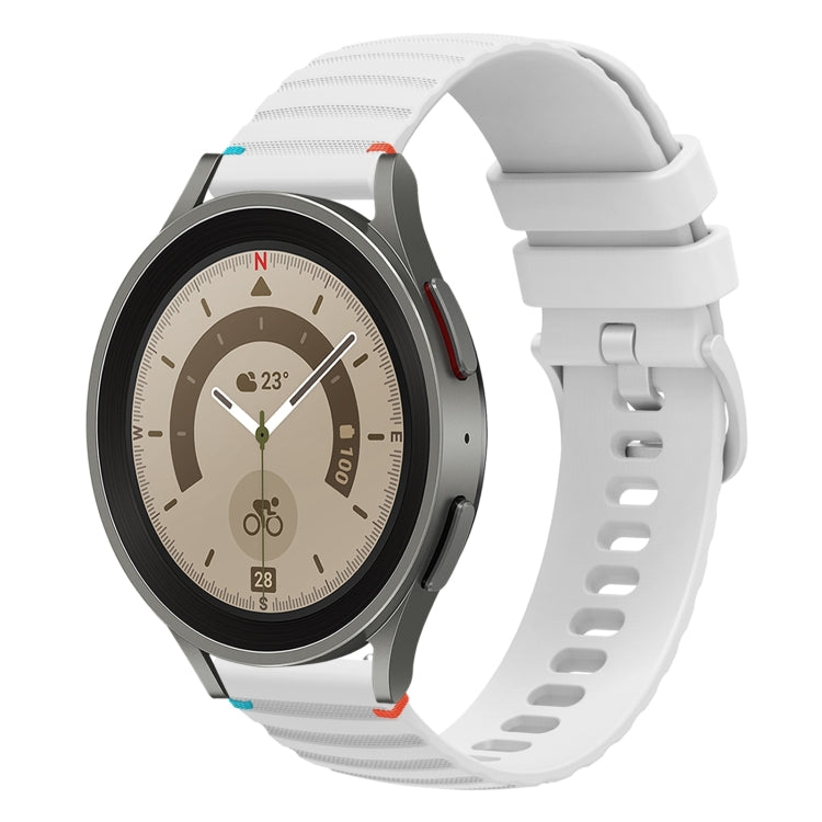 波浪點綴縫線 20mm 矽膠錶帶，適用於 Samsung Galaxy Watch 5 40 / 44mm，適用於 Samsung Galaxy Watch 5 Pro 45mm，適用於 Samsung Galaxy Watch 4 40 / 44mm，適用於 Samsung Galaxy Watch 4 Classic 42 / 46mm