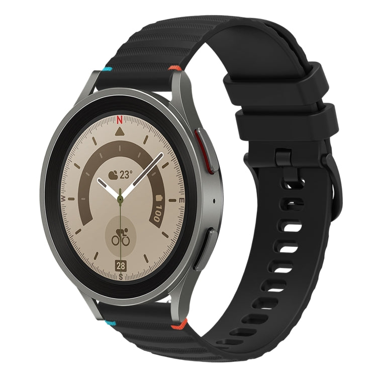 波浪點綴縫線 20mm 矽膠錶帶，適用於 Samsung Galaxy Watch 5 40 / 44mm，適用於 Samsung Galaxy Watch 5 Pro 45mm，適用於 Samsung Galaxy Watch 4 40 / 44mm，適用於 Samsung Galaxy Watch 4 Classic 42 / 46mm