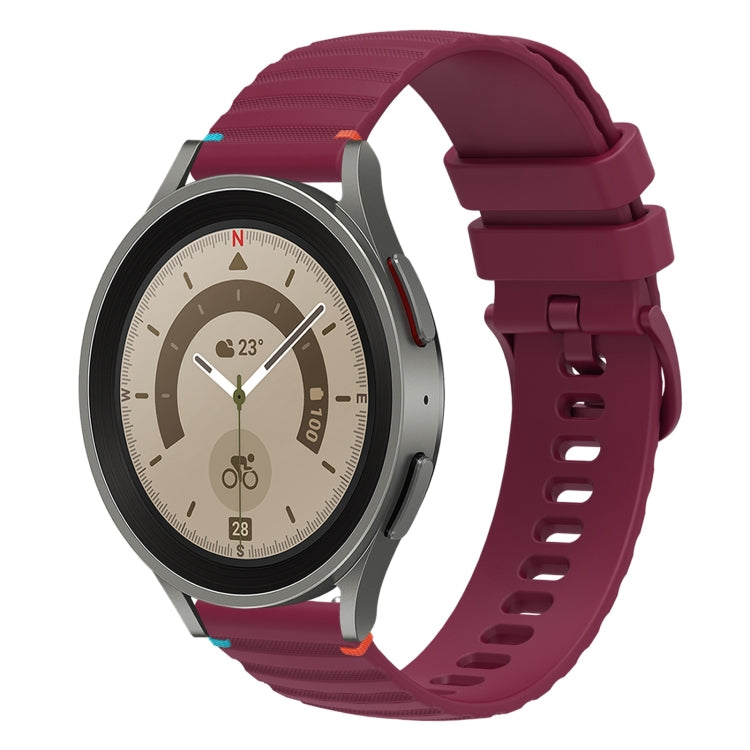 波浪點綴縫線 20mm 矽膠錶帶，適用於 Samsung Galaxy Watch 5 40 / 44mm，適用於 Samsung Galaxy Watch 5 Pro 45mm，適用於 Samsung Galaxy Watch 4 40 / 44mm，適用於 Samsung Galaxy Watch 4 Classic 42 / 46mm