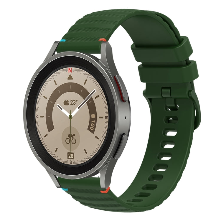波浪點綴縫線 20mm 矽膠錶帶，適用於 Samsung Galaxy Watch 5 40 / 44mm，適用於 Samsung Galaxy Watch 5 Pro 45mm，適用於 Samsung Galaxy Watch 4 40 / 44mm，適用於 Samsung Galaxy Watch 4 Classic 42 / 46mm
