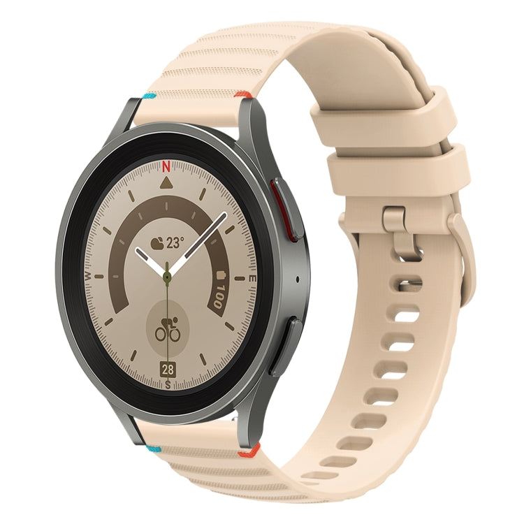 波浪點綴縫線 20mm 矽膠錶帶，適用於 Samsung Galaxy Watch 5 40 / 44mm，適用於 Samsung Galaxy Watch 5 Pro 45mm，適用於 Samsung Galaxy Watch 4 40 / 44mm，適用於 Samsung Galaxy Watch 4 Classic 42 / 46mm