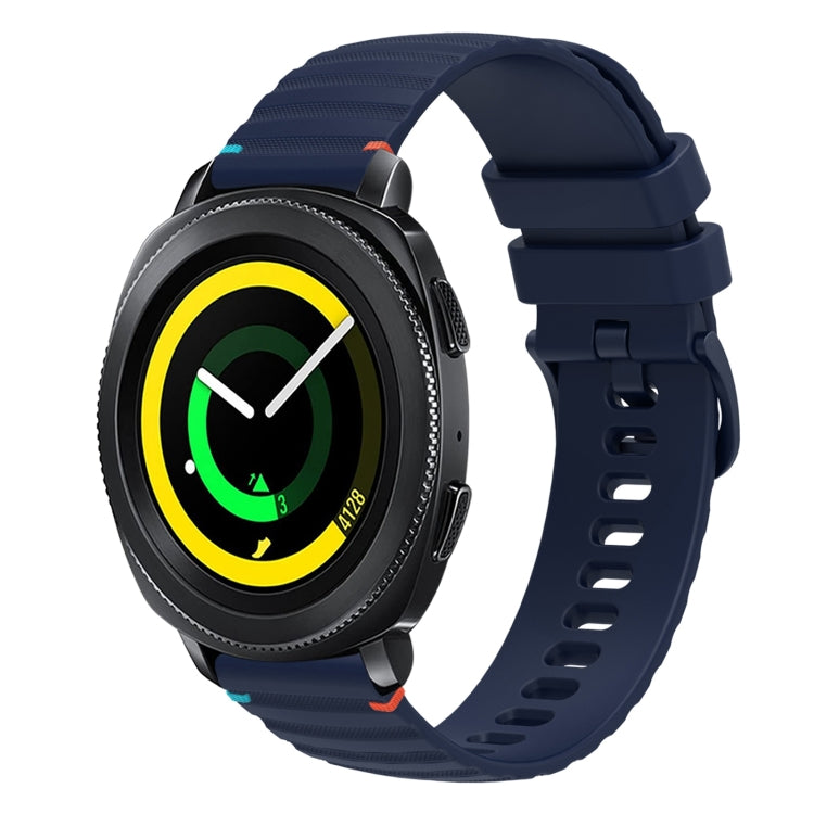 波浪點綴縫線 20mm 矽膠錶帶，適用於 Samsung Galaxy Gear Sport，適用於 Samsung Galaxy Watch Active 2，適用於 Samsung Galaxy Watch3 41mm，適用於 Samsung Galaxy Watch Active