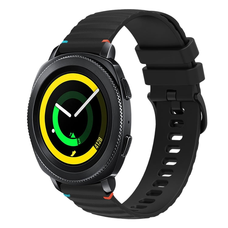 波浪點綴縫線 20mm 矽膠錶帶，適用於 Samsung Galaxy Gear Sport，適用於 Samsung Galaxy Watch Active 2，適用於 Samsung Galaxy Watch3 41mm，適用於 Samsung Galaxy Watch Active