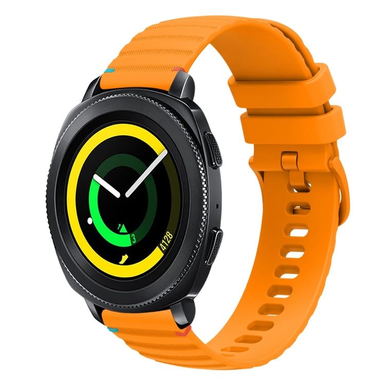 波浪點綴縫線 20mm 矽膠錶帶，適用於 Samsung Galaxy Gear Sport，適用於 Samsung Galaxy Watch Active 2，適用於 Samsung Galaxy Watch3 41mm，適用於 Samsung Galaxy Watch Active