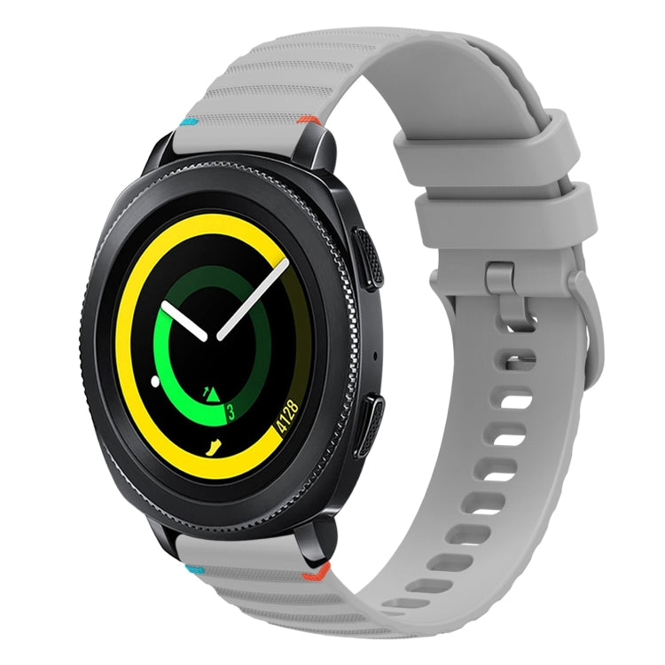 波浪點綴縫線 20mm 矽膠錶帶，適用於 Samsung Galaxy Gear Sport，適用於 Samsung Galaxy Watch Active 2，適用於 Samsung Galaxy Watch3 41mm，適用於 Samsung Galaxy Watch Active