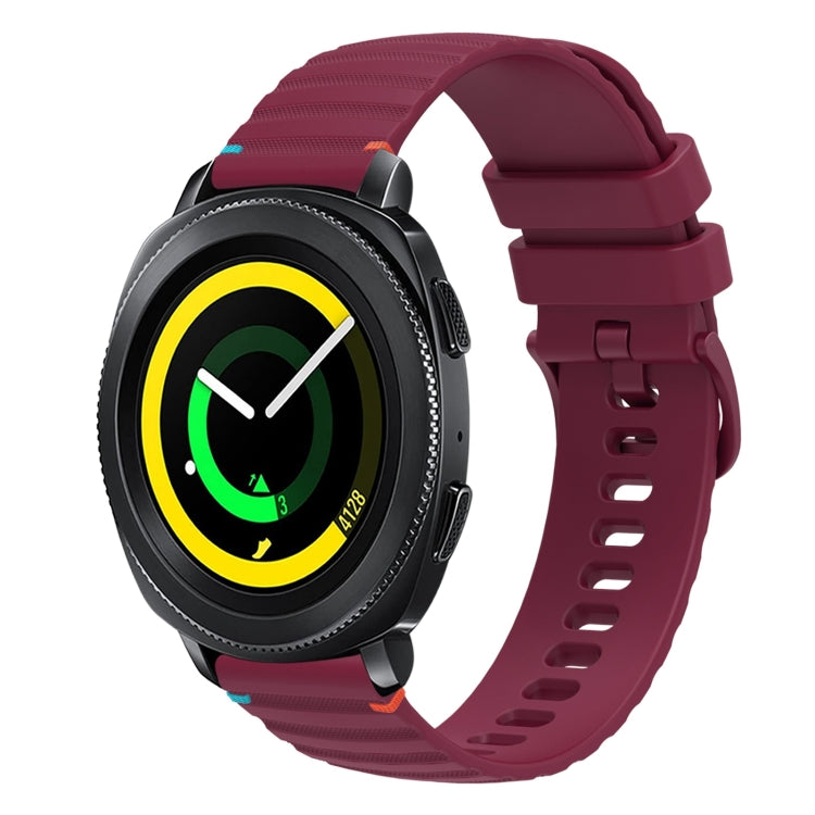 波浪點綴縫線 20mm 矽膠錶帶，適用於 Samsung Galaxy Gear Sport，適用於 Samsung Galaxy Watch Active 2，適用於 Samsung Galaxy Watch3 41mm，適用於 Samsung Galaxy Watch Active