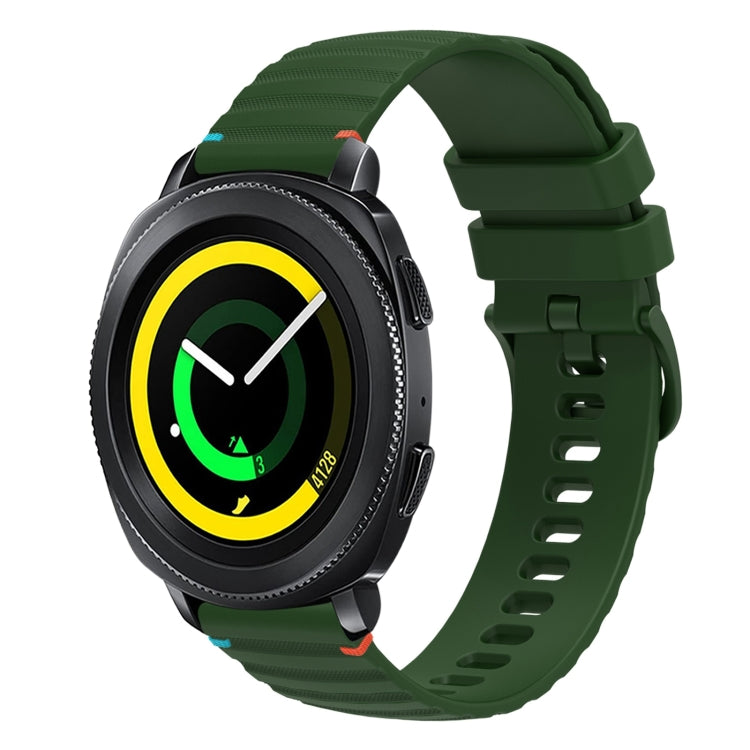 波浪點綴縫線 20mm 矽膠錶帶，適用於 Samsung Galaxy Gear Sport，適用於 Samsung Galaxy Watch Active 2，適用於 Samsung Galaxy Watch3 41mm，適用於 Samsung Galaxy Watch Active