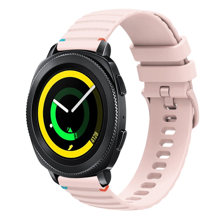 波浪點綴縫線 20mm 矽膠錶帶，適用於 Samsung Galaxy Gear Sport，適用於 Samsung Galaxy Watch Active 2，適用於 Samsung Galaxy Watch3 41mm，適用於 Samsung Galaxy Watch Active