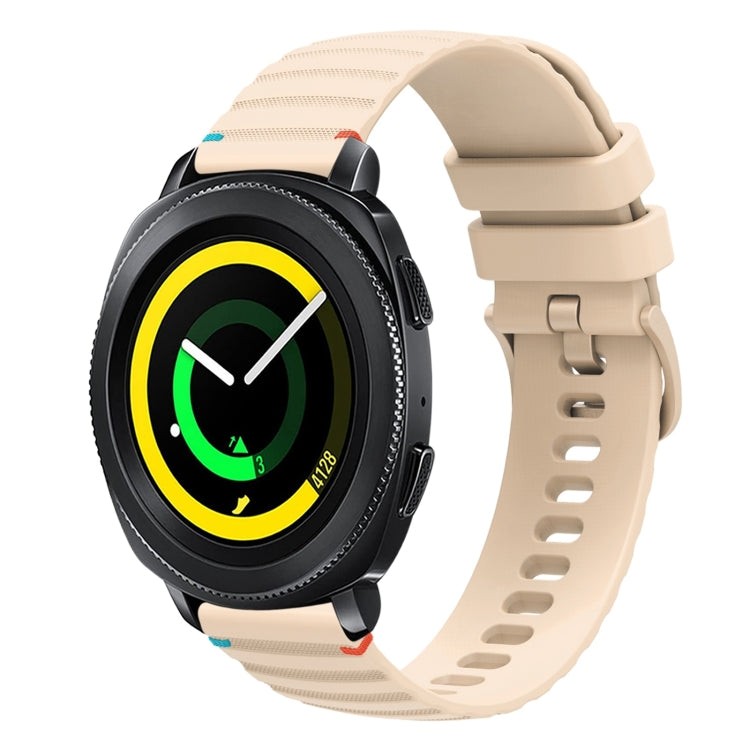 波浪點綴縫線 20mm 矽膠錶帶，適用於 Samsung Galaxy Gear Sport，適用於 Samsung Galaxy Watch Active 2，適用於 Samsung Galaxy Watch3 41mm，適用於 Samsung Galaxy Watch Active
