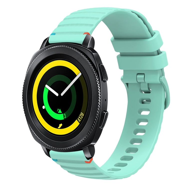 波浪點綴縫線 20mm 矽膠錶帶，適用於 Samsung Galaxy Gear Sport，適用於 Samsung Galaxy Watch Active 2，適用於 Samsung Galaxy Watch3 41mm，適用於 Samsung Galaxy Watch Active