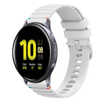 波浪點綴縫線 20mm 矽膠錶帶，適用於 Samsung Galaxy Gear Sport，適用於 Samsung Galaxy Watch Active 2，適用於 Samsung Galaxy Watch3 41mm，適用於 Samsung Galaxy Watch Active