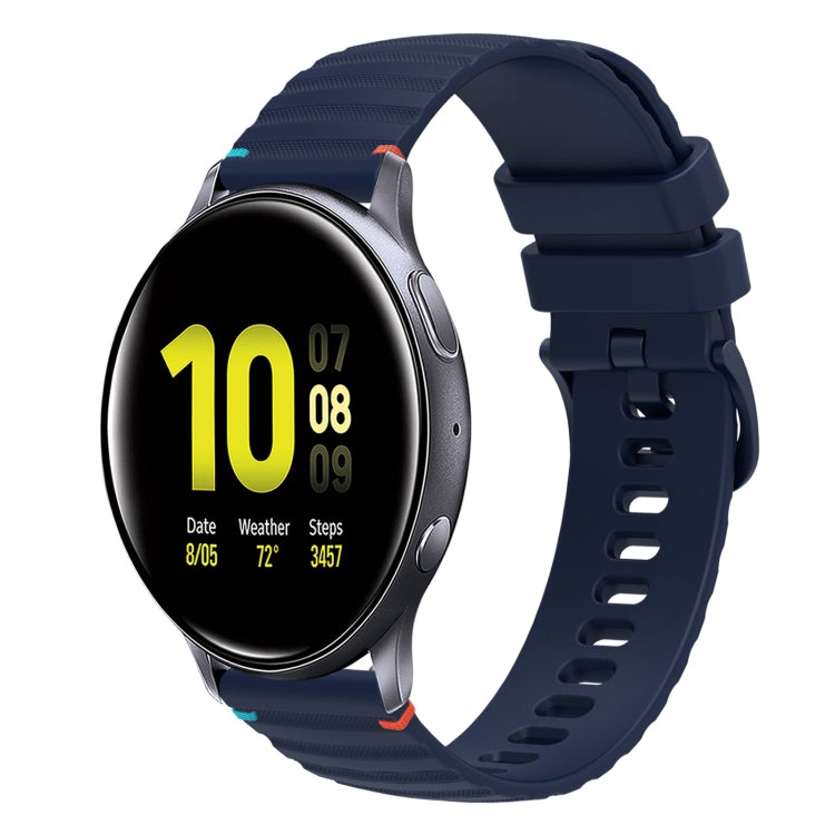 波浪點綴縫線 20mm 矽膠錶帶，適用於 Samsung Galaxy Gear Sport，適用於 Samsung Galaxy Watch Active 2，適用於 Samsung Galaxy Watch3 41mm，適用於 Samsung Galaxy Watch Active