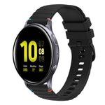 波浪點綴縫線 20mm 矽膠錶帶，適用於 Samsung Galaxy Gear Sport，適用於 Samsung Galaxy Watch Active 2，適用於 Samsung Galaxy Watch3 41mm，適用於 Samsung Galaxy Watch Active