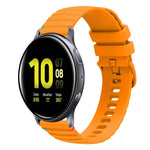 波浪點綴縫線 20mm 矽膠錶帶，適用於 Samsung Galaxy Gear Sport，適用於 Samsung Galaxy Watch Active 2，適用於 Samsung Galaxy Watch3 41mm，適用於 Samsung Galaxy Watch Active