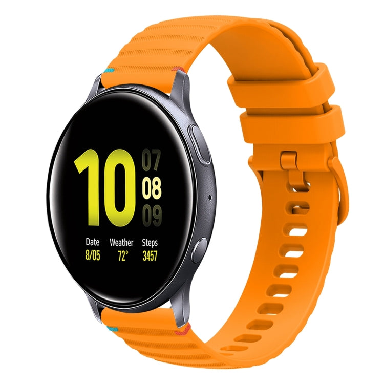 波浪點綴縫線 20mm 矽膠錶帶，適用於 Samsung Galaxy Gear Sport，適用於 Samsung Galaxy Watch Active 2，適用於 Samsung Galaxy Watch3 41mm，適用於 Samsung Galaxy Watch Active