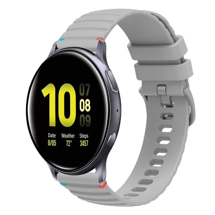 波浪點綴縫線 20mm 矽膠錶帶，適用於 Samsung Galaxy Gear Sport，適用於 Samsung Galaxy Watch Active 2，適用於 Samsung Galaxy Watch3 41mm，適用於 Samsung Galaxy Watch Active