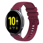 波浪點綴縫線 20mm 矽膠錶帶，適用於 Samsung Galaxy Gear Sport，適用於 Samsung Galaxy Watch Active 2，適用於 Samsung Galaxy Watch3 41mm，適用於 Samsung Galaxy Watch Active