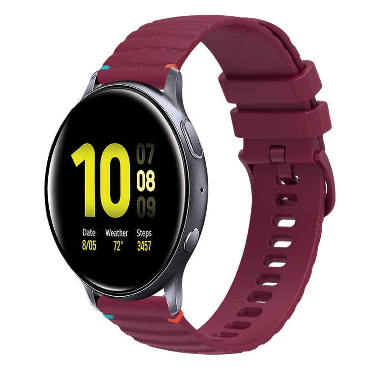 波浪點綴縫線 20mm 矽膠錶帶，適用於 Samsung Galaxy Gear Sport，適用於 Samsung Galaxy Watch Active 2，適用於 Samsung Galaxy Watch3 41mm，適用於 Samsung Galaxy Watch Active