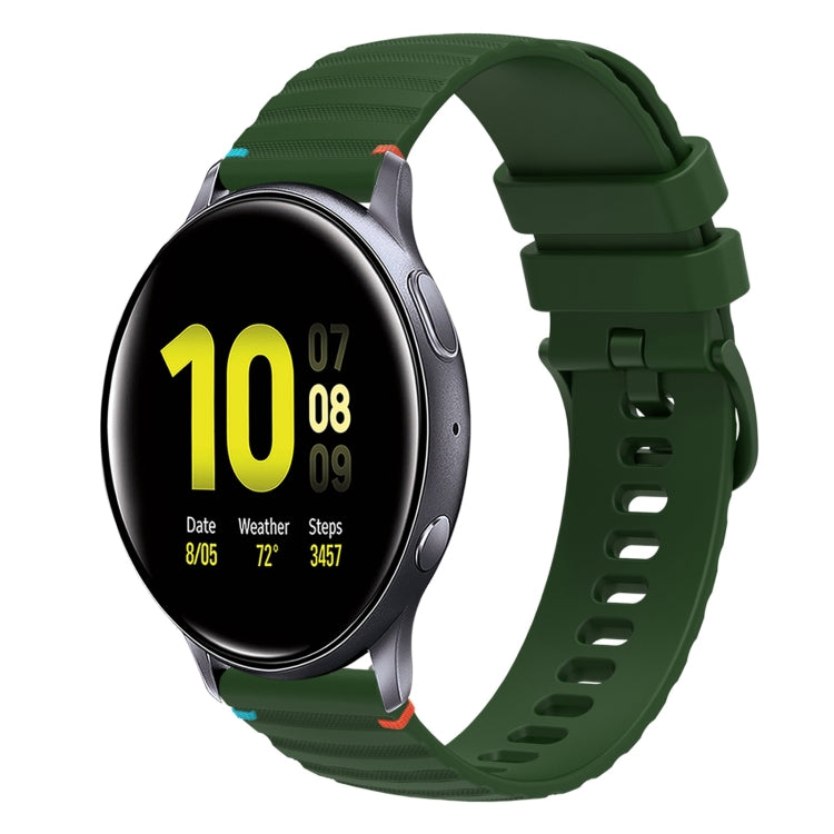 波浪點綴縫線 20mm 矽膠錶帶，適用於 Samsung Galaxy Gear Sport，適用於 Samsung Galaxy Watch Active 2，適用於 Samsung Galaxy Watch3 41mm，適用於 Samsung Galaxy Watch Active