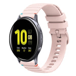 波浪點綴縫線 20mm 矽膠錶帶，適用於 Samsung Galaxy Gear Sport，適用於 Samsung Galaxy Watch Active 2，適用於 Samsung Galaxy Watch3 41mm，適用於 Samsung Galaxy Watch Active