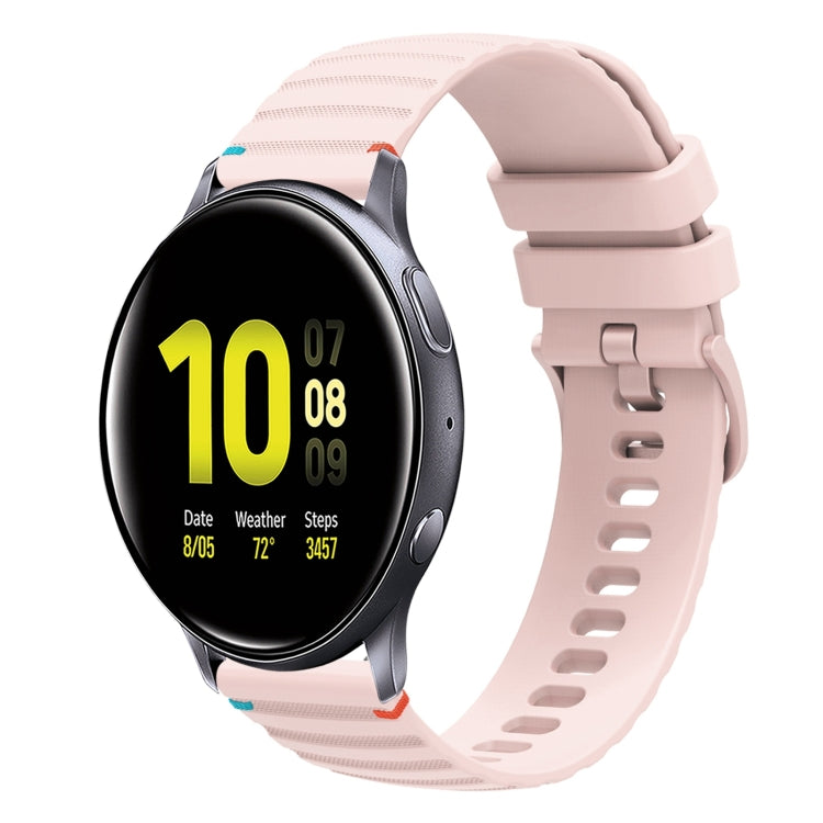 波浪點綴縫線 20mm 矽膠錶帶，適用於 Samsung Galaxy Gear Sport，適用於 Samsung Galaxy Watch Active 2，適用於 Samsung Galaxy Watch3 41mm，適用於 Samsung Galaxy Watch Active
