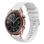 波浪點綴縫線 20mm 矽膠錶帶，適用於 Samsung Galaxy Gear Sport，適用於 Samsung Galaxy Watch Active 2，適用於 Samsung Galaxy Watch3 41mm，適用於 Samsung Galaxy Watch Active