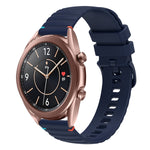 波浪點綴縫線 20mm 矽膠錶帶，適用於 Samsung Galaxy Gear Sport，適用於 Samsung Galaxy Watch Active 2，適用於 Samsung Galaxy Watch3 41mm，適用於 Samsung Galaxy Watch Active