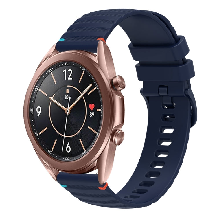 波浪點綴縫線 20mm 矽膠錶帶，適用於 Samsung Galaxy Gear Sport，適用於 Samsung Galaxy Watch Active 2，適用於 Samsung Galaxy Watch3 41mm，適用於 Samsung Galaxy Watch Active