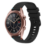 波浪點綴縫線 20mm 矽膠錶帶，適用於 Samsung Galaxy Gear Sport，適用於 Samsung Galaxy Watch Active 2，適用於 Samsung Galaxy Watch3 41mm，適用於 Samsung Galaxy Watch Active