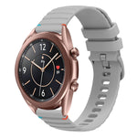 波浪點綴縫線 20mm 矽膠錶帶，適用於 Samsung Galaxy Gear Sport，適用於 Samsung Galaxy Watch Active 2，適用於 Samsung Galaxy Watch3 41mm，適用於 Samsung Galaxy Watch Active
