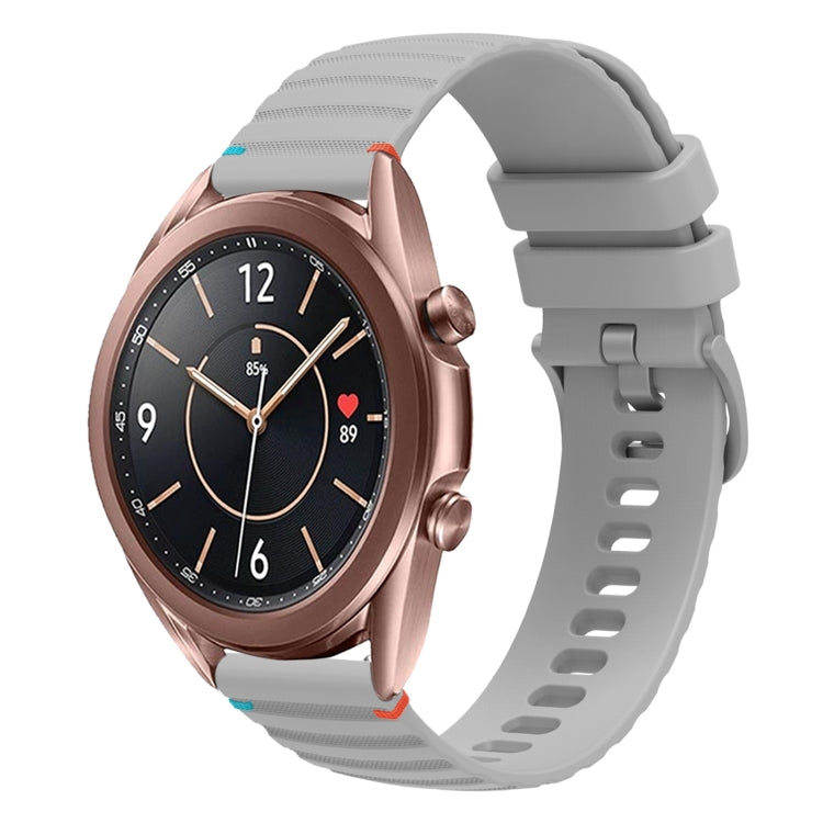 波浪點綴縫線 20mm 矽膠錶帶，適用於 Samsung Galaxy Gear Sport，適用於 Samsung Galaxy Watch Active 2，適用於 Samsung Galaxy Watch3 41mm，適用於 Samsung Galaxy Watch Active