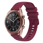波浪點綴縫線 20mm 矽膠錶帶，適用於 Samsung Galaxy Gear Sport，適用於 Samsung Galaxy Watch Active 2，適用於 Samsung Galaxy Watch3 41mm，適用於 Samsung Galaxy Watch Active