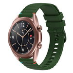 波浪點綴縫線 20mm 矽膠錶帶，適用於 Samsung Galaxy Gear Sport，適用於 Samsung Galaxy Watch Active 2，適用於 Samsung Galaxy Watch3 41mm，適用於 Samsung Galaxy Watch Active
