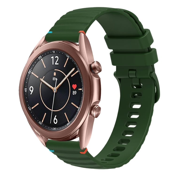 波浪點綴縫線 20mm 矽膠錶帶，適用於 Samsung Galaxy Gear Sport，適用於 Samsung Galaxy Watch Active 2，適用於 Samsung Galaxy Watch3 41mm，適用於 Samsung Galaxy Watch Active