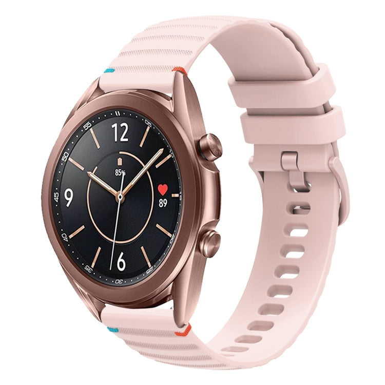 波浪點綴縫線 20mm 矽膠錶帶，適用於 Samsung Galaxy Gear Sport，適用於 Samsung Galaxy Watch Active 2，適用於 Samsung Galaxy Watch3 41mm，適用於 Samsung Galaxy Watch Active