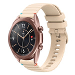 波浪點綴縫線 20mm 矽膠錶帶，適用於 Samsung Galaxy Gear Sport，適用於 Samsung Galaxy Watch Active 2，適用於 Samsung Galaxy Watch3 41mm，適用於 Samsung Galaxy Watch Active