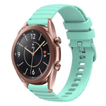 波浪點綴縫線 20mm 矽膠錶帶，適用於 Samsung Galaxy Gear Sport，適用於 Samsung Galaxy Watch Active 2，適用於 Samsung Galaxy Watch3 41mm，適用於 Samsung Galaxy Watch Active