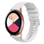 波浪點綴縫線 20mm 矽膠錶帶，適用於 Samsung Galaxy Gear Sport，適用於 Samsung Galaxy Watch Active 2，適用於 Samsung Galaxy Watch3 41mm，適用於 Samsung Galaxy Watch Active