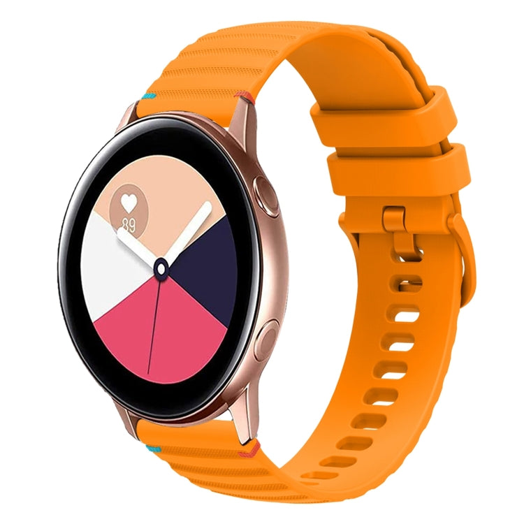 波浪點綴縫線 20mm 矽膠錶帶，適用於 Samsung Galaxy Gear Sport，適用於 Samsung Galaxy Watch Active 2，適用於 Samsung Galaxy Watch3 41mm，適用於 Samsung Galaxy Watch Active