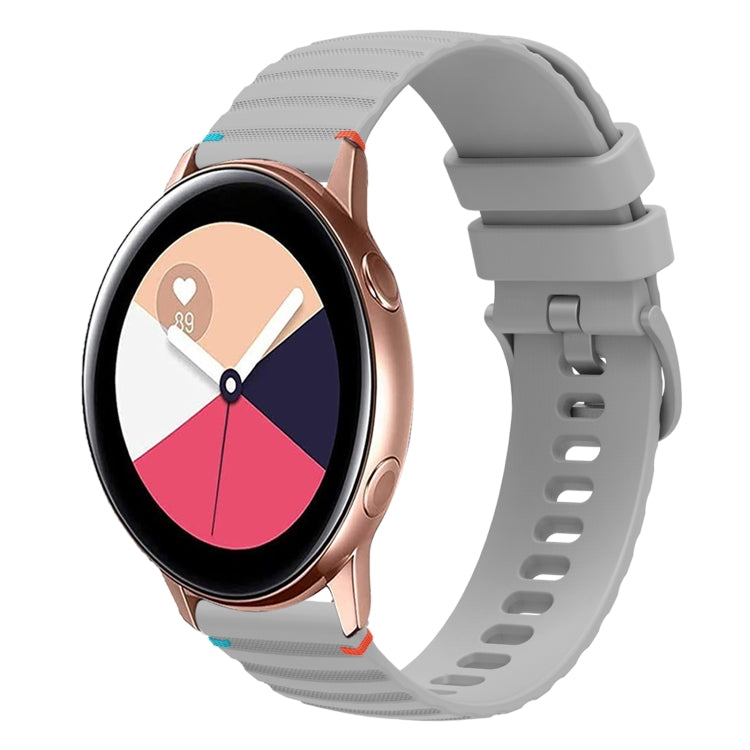 波浪點綴縫線 20mm 矽膠錶帶，適用於 Samsung Galaxy Gear Sport，適用於 Samsung Galaxy Watch Active 2，適用於 Samsung Galaxy Watch3 41mm，適用於 Samsung Galaxy Watch Active
