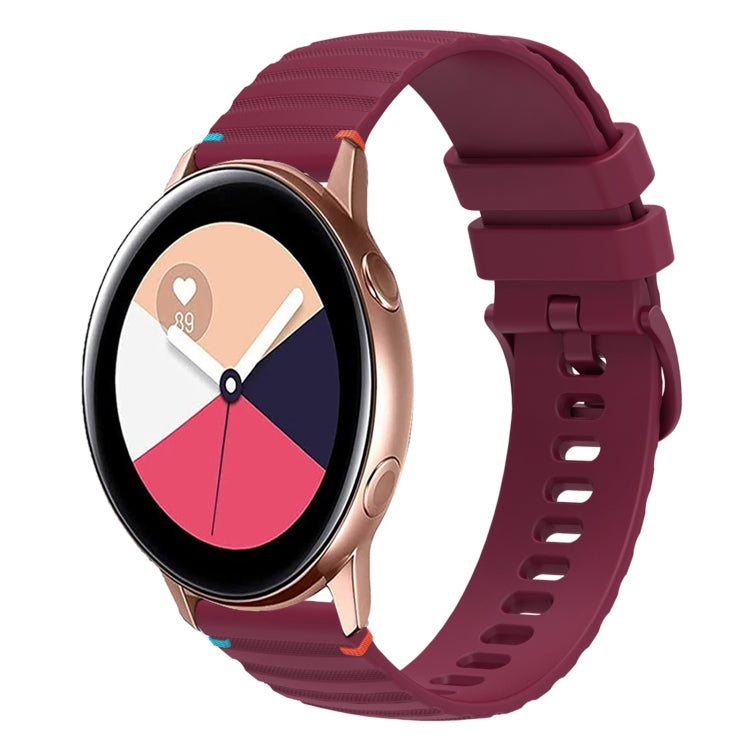波浪點綴縫線 20mm 矽膠錶帶，適用於 Samsung Galaxy Gear Sport，適用於 Samsung Galaxy Watch Active 2，適用於 Samsung Galaxy Watch3 41mm，適用於 Samsung Galaxy Watch Active