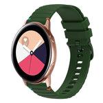 波浪點綴縫線 20mm 矽膠錶帶，適用於 Samsung Galaxy Gear Sport，適用於 Samsung Galaxy Watch Active 2，適用於 Samsung Galaxy Watch3 41mm，適用於 Samsung Galaxy Watch Active