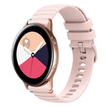 波浪點綴縫線 20mm 矽膠錶帶，適用於 Samsung Galaxy Gear Sport，適用於 Samsung Galaxy Watch Active 2，適用於 Samsung Galaxy Watch3 41mm，適用於 Samsung Galaxy Watch Active