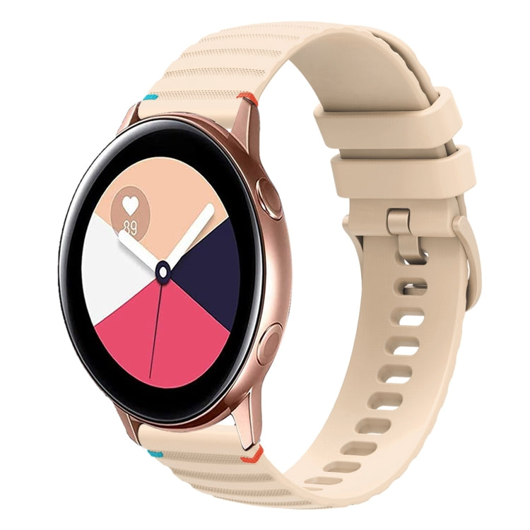 波浪點綴縫線 20mm 矽膠錶帶，適用於 Samsung Galaxy Gear Sport，適用於 Samsung Galaxy Watch Active 2，適用於 Samsung Galaxy Watch3 41mm，適用於 Samsung Galaxy Watch Active