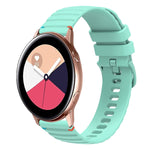 波浪點綴縫線 20mm 矽膠錶帶，適用於 Samsung Galaxy Gear Sport，適用於 Samsung Galaxy Watch Active 2，適用於 Samsung Galaxy Watch3 41mm，適用於 Samsung Galaxy Watch Active