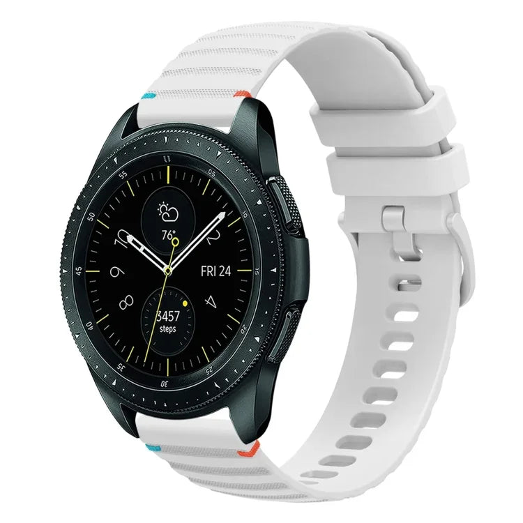 波浪點綴縫線 20mm 矽膠錶帶，適用於 Samsung Galaxy Watch 42mm，Samsung Gear S2 Classic