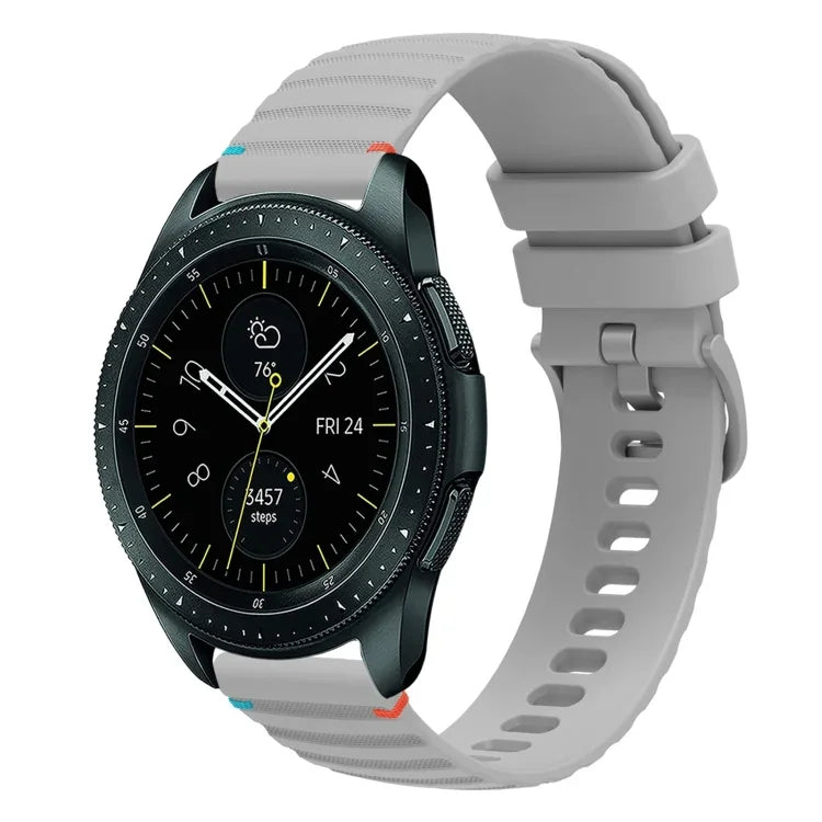 波浪點綴縫線 20mm 矽膠錶帶，適用於 Samsung Galaxy Watch 42mm，Samsung Gear S2 Classic