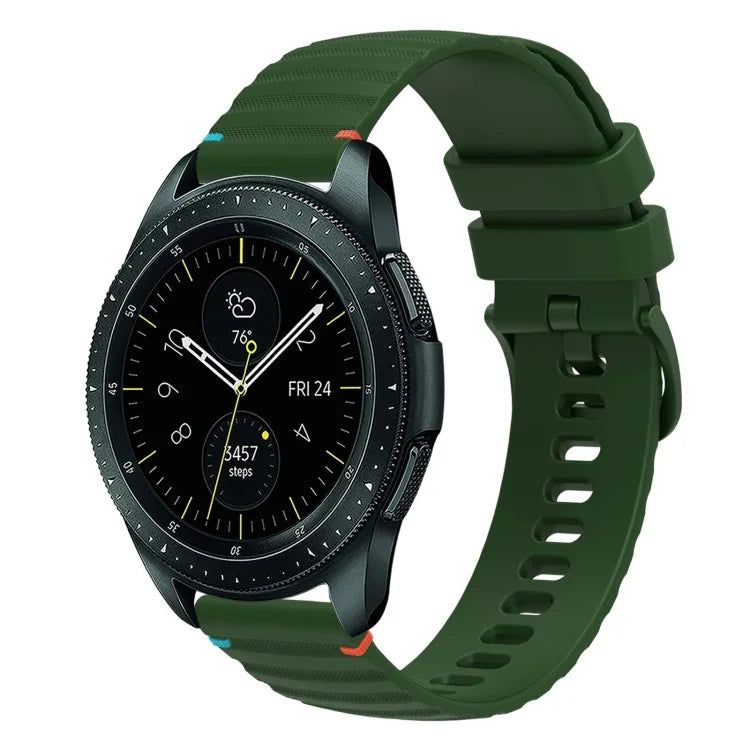 波浪點綴縫線 20mm 矽膠錶帶，適用於 Samsung Galaxy Watch 42mm，Samsung Gear S2 Classic